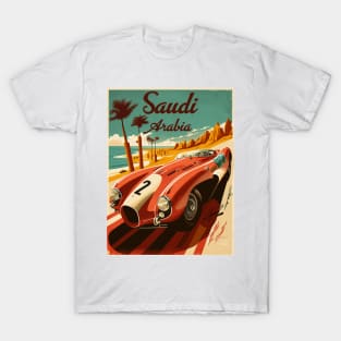 Saudi Arabia Supercar Vintage Travel Art Poster T-Shirt